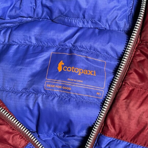 Cotopaxi Fuego Down Jacket Burgundy Stripe Men's Size S Small Full Zip - Picture 5 of 11